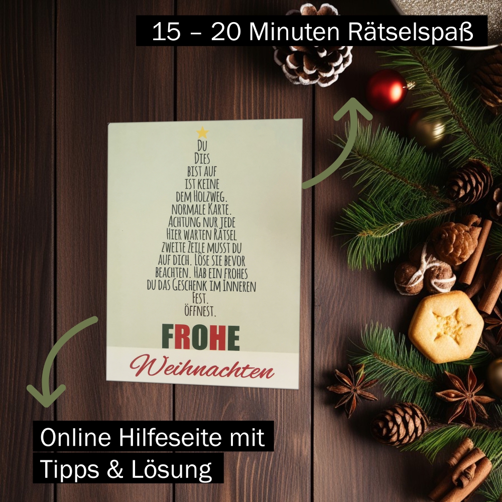 Set aus 3 Weihnachts-Rätselkarten